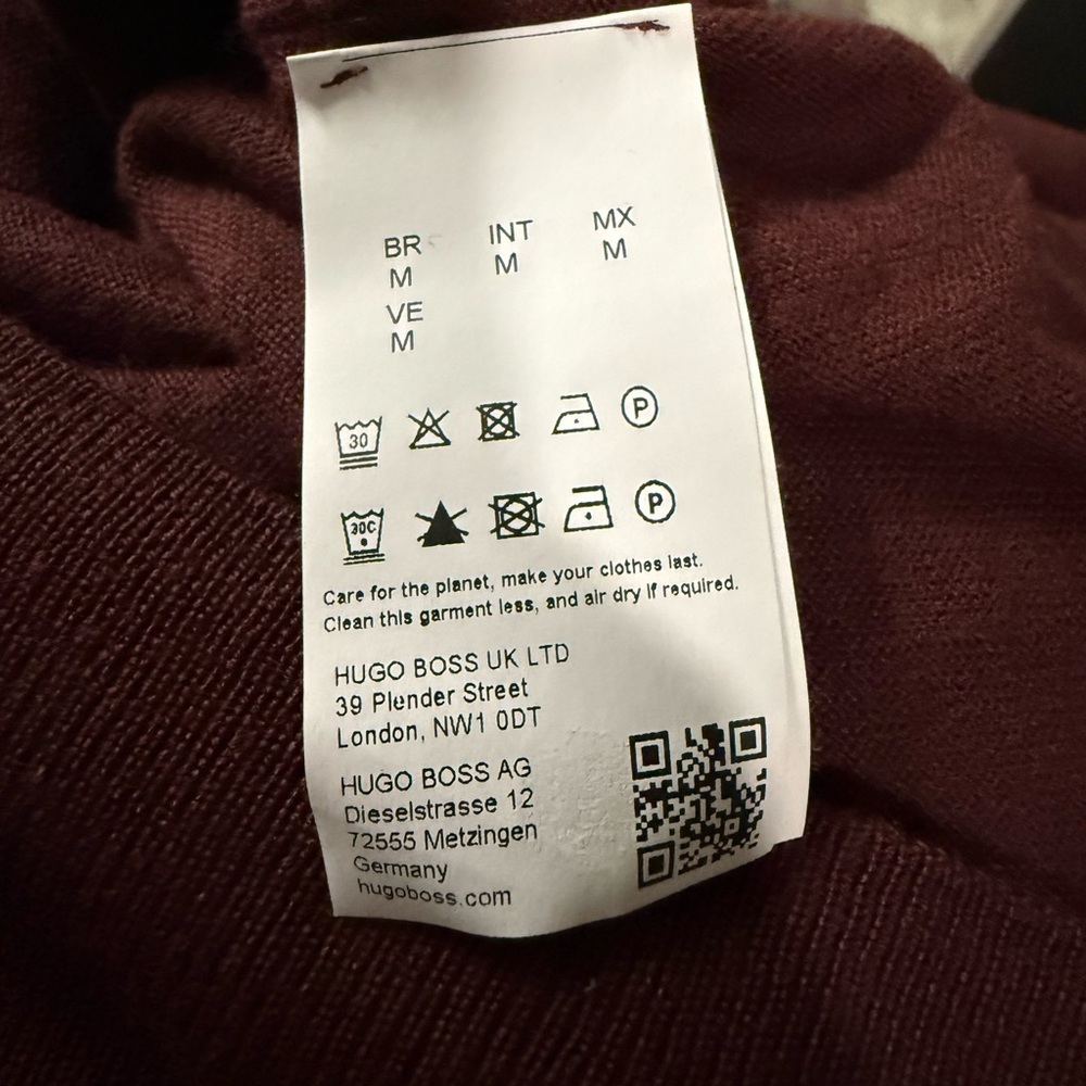 BOSS by Hugo Boss Men’s Mock Neck Maroon Sweater size Medium w/BOSS Embroidery - Picture 8 of 9